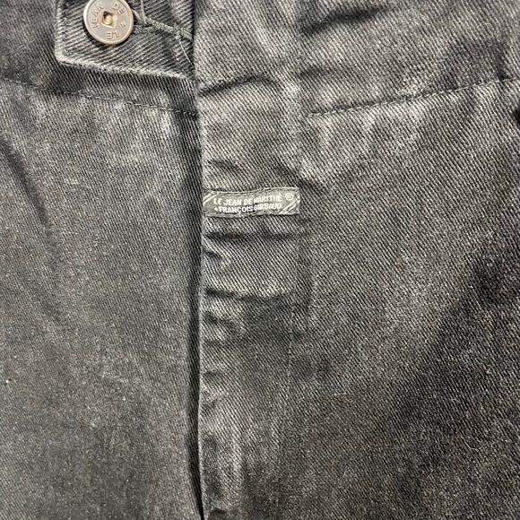VTG 90s Marithe Francois Girbaud Black Skater Distressed Wide Leg Jeans Men's 40 - Picture 4 of 10